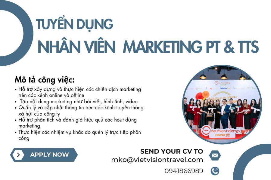 Tuyển Dụng Nhân Viên Marketing Part Time & Thực Tập Sinh