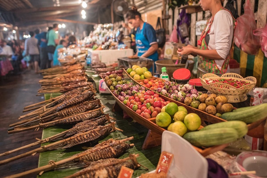 chợ đêm Luang prabang